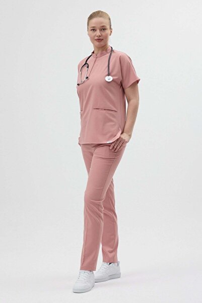 Owlet Medikal Costum chirurgical cu fermoar din Lycra Powder
