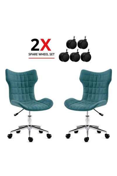 Kdhome Set 2 Scaune De Birou OfficeGlide Nova 2, Slim, Cadru Metalic, Inaltim...