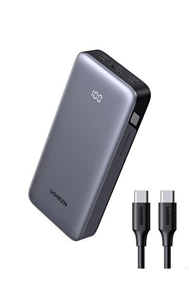 Ugreen Nexode 20.000 mAh 30W Hızlı Şarj Powerbank, USB-C Kablo Dahil, 2xUSB-C...