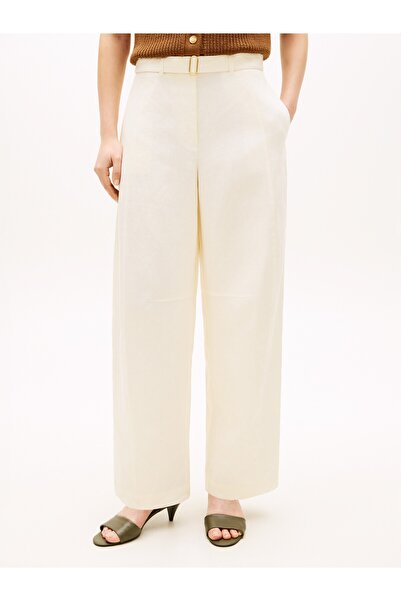 Tommy Hilfiger LINEN UTILITY BARREL KADIN KETEN PANTOLON