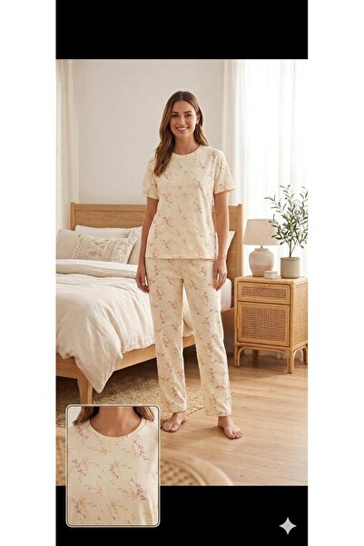 fameshomewear Summer Short Sleeve Heart Black Buttoned Pajama Set