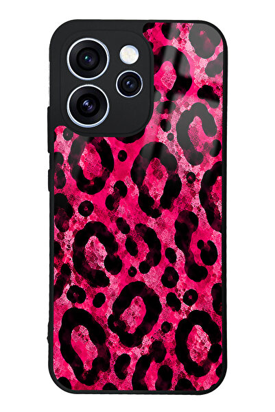 Spoyi Oppo Reno 15 Pro Pink Leopar Tasarımlı Glossy Telefon Kılıfı