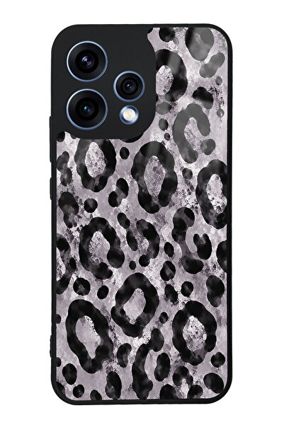 Spoyi Oppo Reno 15 Gray Leopar Tasarımlı Glossy Telefon Kılıfı