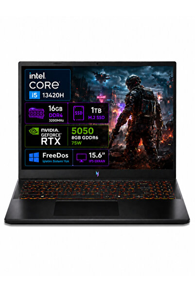 ACER nitro V 15 ANV15-52-02 Intel Core i5-13420H 16GB RAM 1TB SSD RTX5050-8GB...