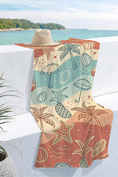 Evimde Bambaşka Prosop de plajă Tropical Palm Tree Sea Star - Husă de baie cu...