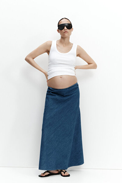 H&M MAMA Yırtmaçlı Saten Etek