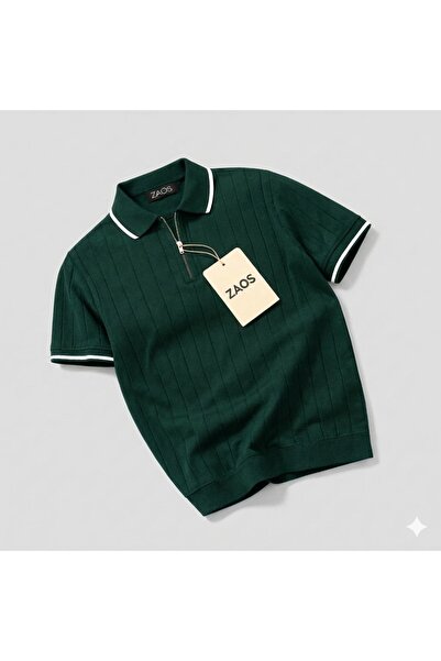 zs zaos fashion Ανδρικό βασικό κοντομάνικο καλοκαιρινό πλεκτό μπλουζάκι από 1...