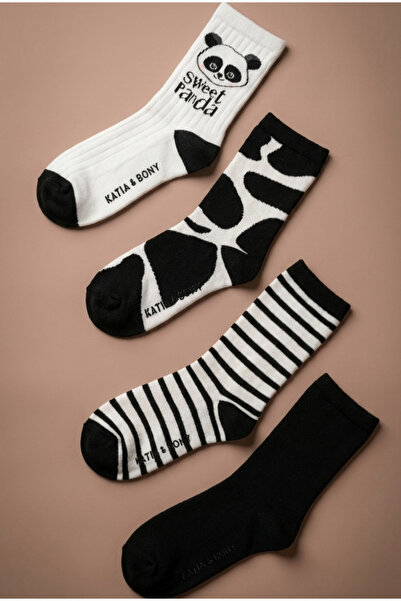 Katia&Bony Pack of 4 Panda Patterned Children's Socks