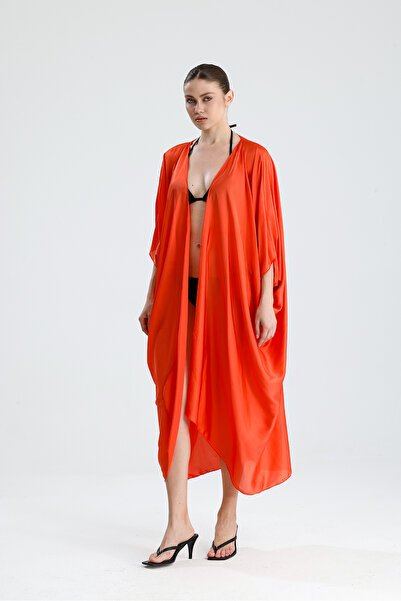 Sense Satenski kimono za plažu | ELB33597 Koraljni saten
