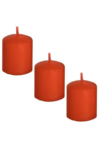 OEM Set Lumanari Votive Rosii cu Aroma de Mar Caramel Ø3.5x4.5cm - 3buc