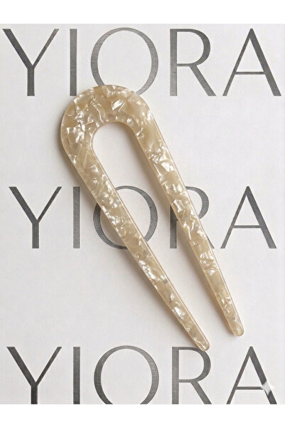 yiora Bone Luxury Acetate French Handmade U Model Bun Hairpin 13-14 cm