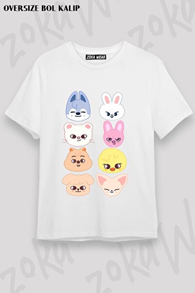 ZOKAWEAR Μπλουζάκι Unisex Loose Fit Stray Kids Skzoo v4 με στάμπα