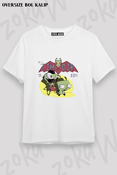 ZOKAWEAR Μπλουζάκι Unisex Loose Fit με στάμπα Invader Zim v16