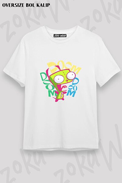 ZOKAWEAR Μπλουζάκι Unisex Loose Fit με στάμπα Invader Zim v15