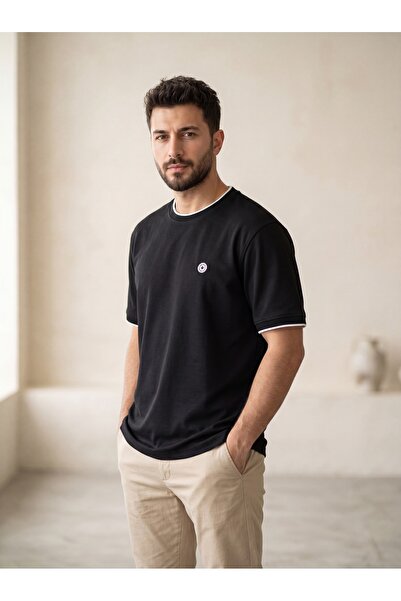 Erkek Bisiklet Yaka Kısa Kollu Basic Pamuklu Regular Fit Tişört