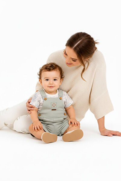 Caramell Baby Boy Blue Salopet and Patterned T-Shirt Set