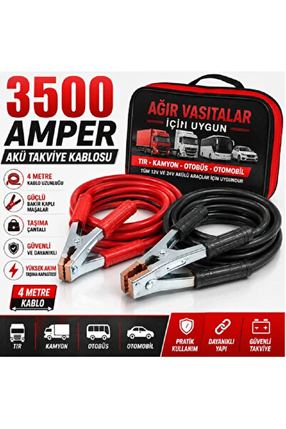 YTO 3500 Amper Akü Takviye Kablosu 4 Metre Ağır Vasıta Tır Kamyon Otobüs Otom...