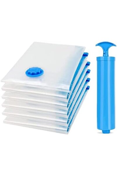 urevo Vacuum Storage Bags Large 6 pack with Suction Pump, 70 x 100 cm Reusabl...