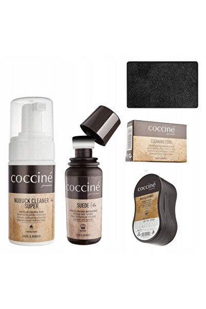 Coccine Set de ingrijire, Coccine, 4 in 1, Nubuc, 100 ml, Solutie de curatare...