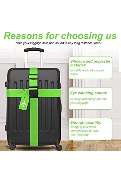 Yallabena [2+2pcs] Luggage Straps & Silicone Tags Set – Password Lock, Adjust...