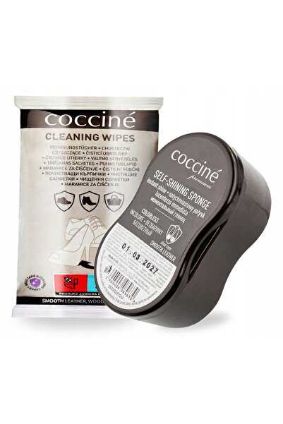 Coccine Kit de curatare a incaltamintei, Coccine, Mini, Negru, 15 servetele u...