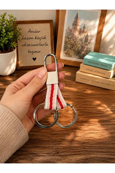 Hd Marketim Metal Fabric Hanging Bag with Keychain Carabiner and Car Key Acce...