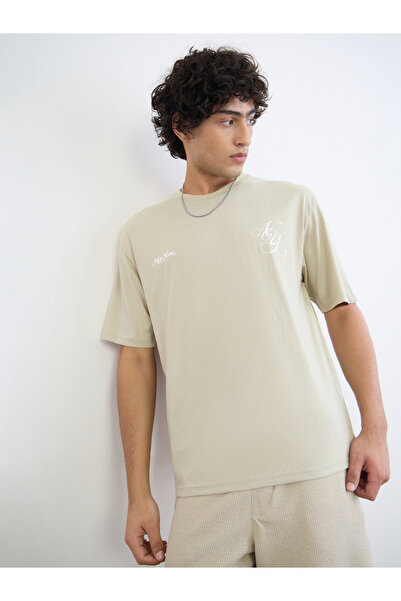 Styli Men Graphic Print Oversized Jersey T-Shirt