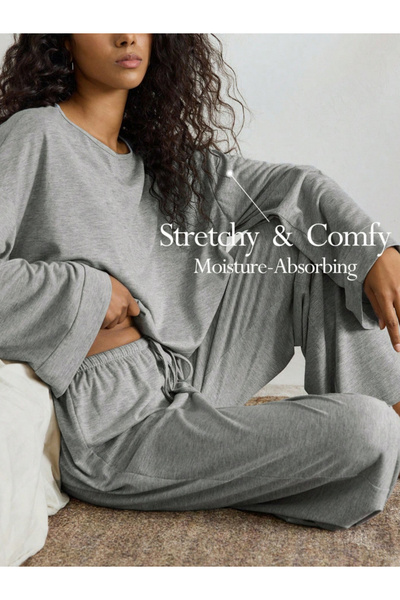 Take Two By Styli Grey Relaxed Fit Top and Pants Co-Ords