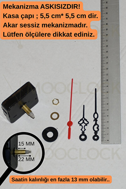 MOOCLOCK Clock Mechanism, Silent Wall Clock Mechanism, 22 mm Shaft, Minute-Se...