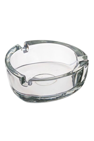 OEM Scrumieră triunghiulară din sticlă transparentă 8x8,5 cm, design modern ș...