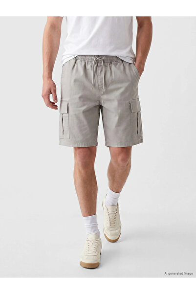 LC Waikiki Gri Regular Fit Beli Lastikli Erkek Kargo Şort