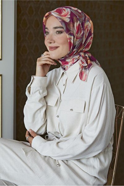 Alvina Eșarfă naturală cu model 8636