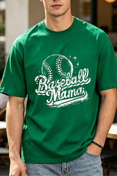Fleck تي شيرتات كاجوال للرجال من نوع Baseball Mama للرجال مطبوعة
