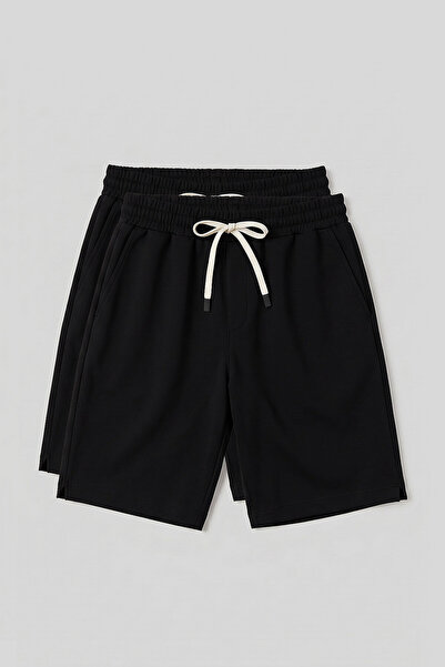 TOMMY LIFE Standard Fit 2-Pack Black Men's Shorts - 81314