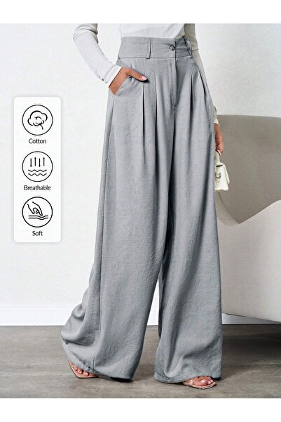 tuzu moda KADIN PANTOLON PALAZZO PANTOLUN ARKA FLOTO BOL PAÇA ŞIK PANTOLON