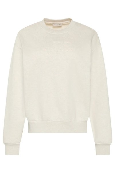 Calvin Klein LS EMBOSSED MONOLOGO, P4P, XXS Krem Kadın Sweatshirt