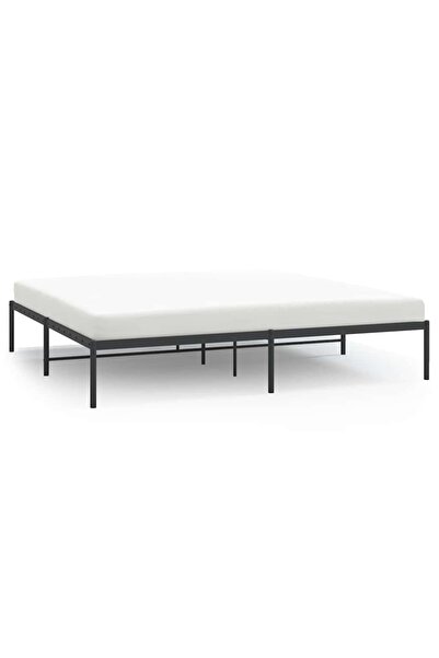 vidaxl Cadru pat metalic, negru, 200x200 cm