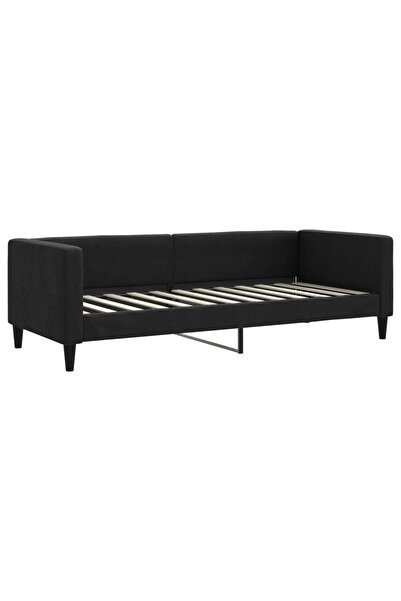 vidaxl Pat de zi, negru, 80x200 cm, material textil