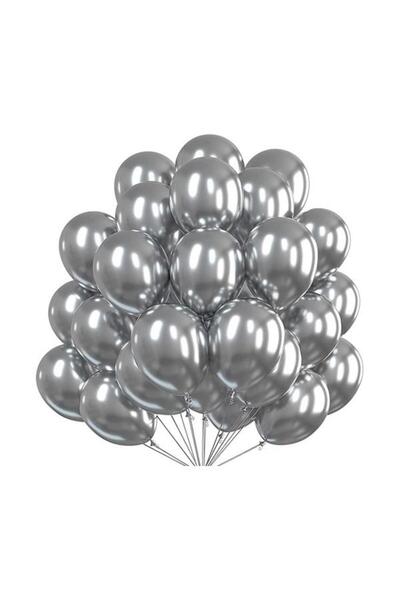 Onay Store 9 Metallic Silver Balloons - Birthday Concept - Party Supplies - B...