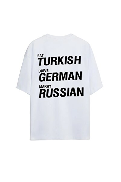 SVART WEAR Eat Turkish Drive German Marry Russian Unisex Oversize 100% Cotton...