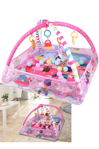 TAPIT Baby Play Gym Mat Tummy Time Activity Mat with Detachable Toys for Newb...