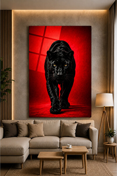 Elegant Lüks Panter Kırılmaz Cam Tablo