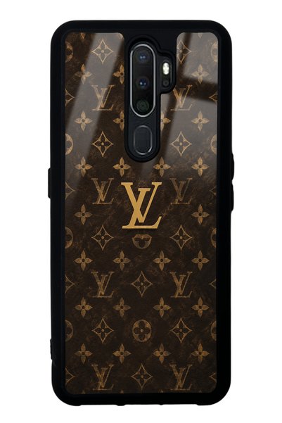 Spoyi Oppo A5 2020 Brown Gold Lv Design Glossy Phone Case