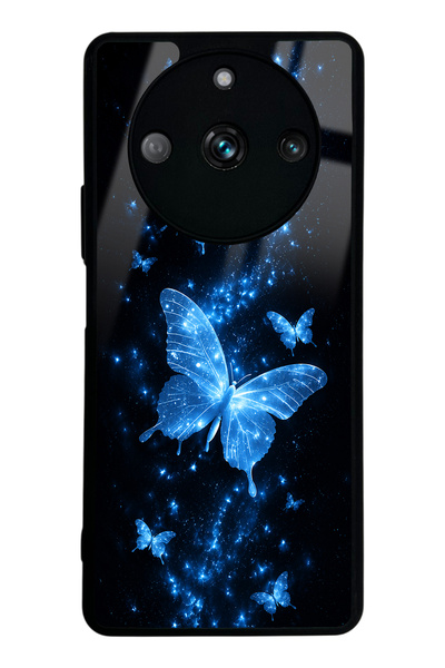 Spoyi Realme 11 Pro Blue Galaxy Butterfly Design Glossy Phone Case