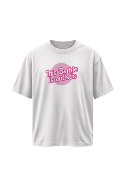 buzagi tasarım ürünleri This Barbie Unisex Oversize White T-Shirt