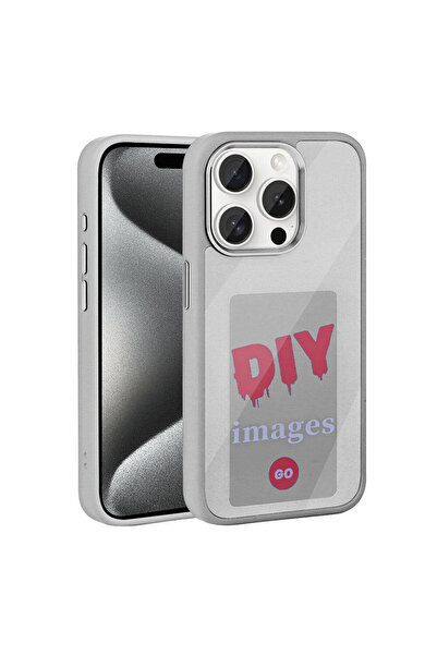 NOVATECH iPhone 15 Pro Max Kılıf Ekranı Yansıtan NVTH Akıllı NFC Kapak - Gri