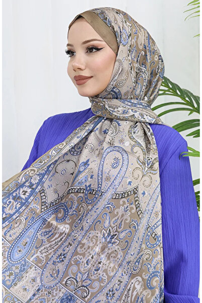 sefamerve Ethnic pattern janjan shawl 70306-02 indigo beige