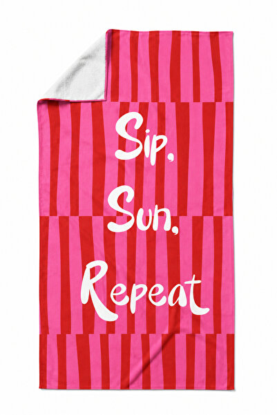 Cozy Home Heatwave Beach Towel First Sip Pink