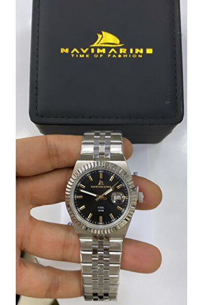 Navimarine Case+Strap Full Steel Calendar 5 Atm Water Resistance Unisex Wrist...