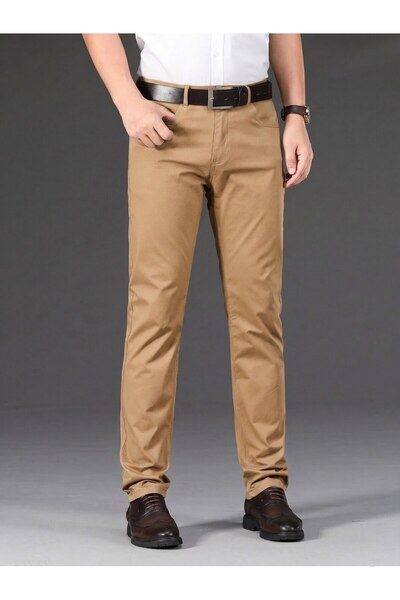 WKM Men's Regular Fit Relaxed Cut Non-Denim Jeans